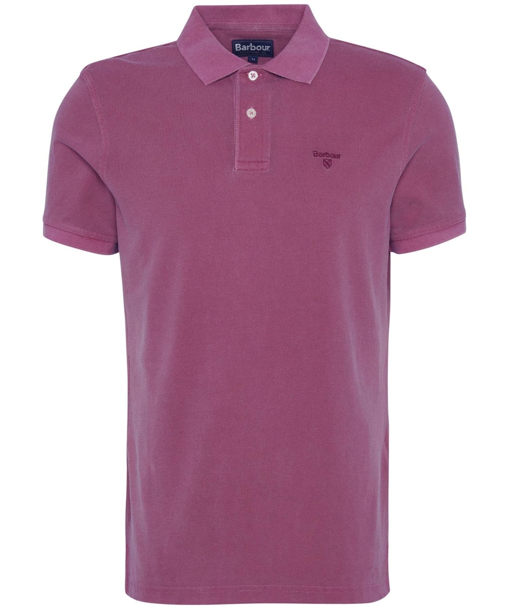 Men's Barbour Washed Sports Polo Shirt - Washed Raspberry