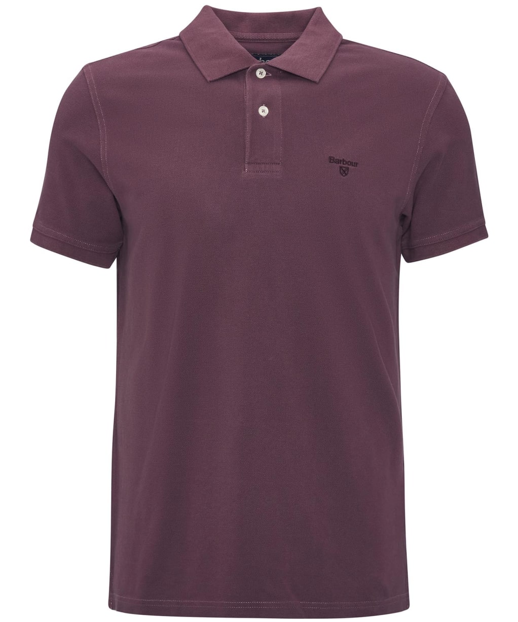 Men's Barbour Washed Sports Polo Shirt - Burnt Heather