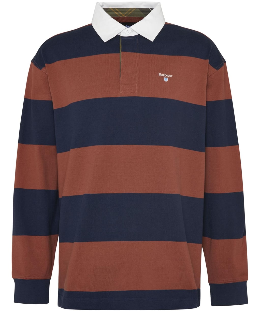 Men's Barbour Broome Rugby Shirt - Navy / Rust