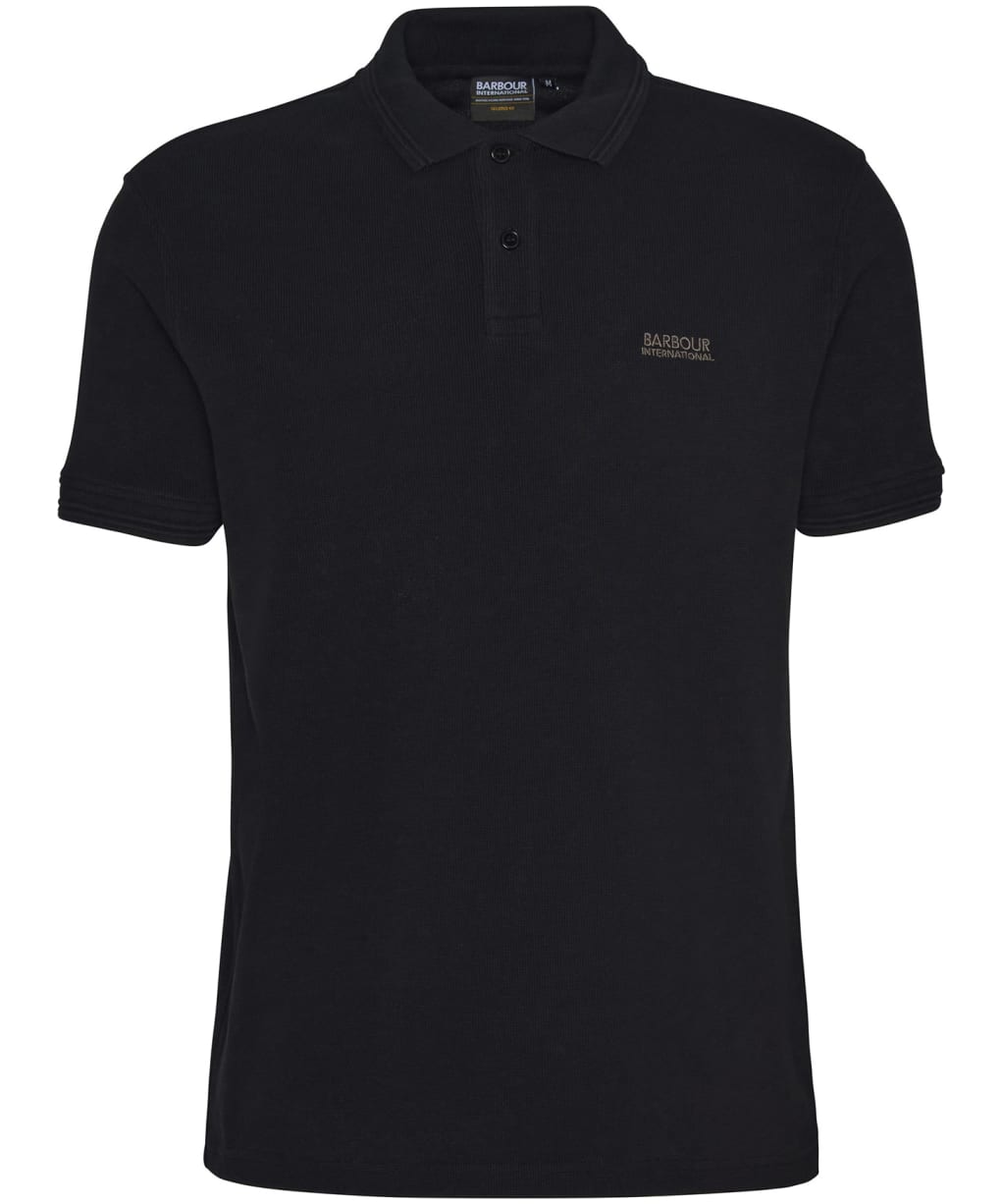 Men's Barbour International Charlie Textured Polo Shirt - Black