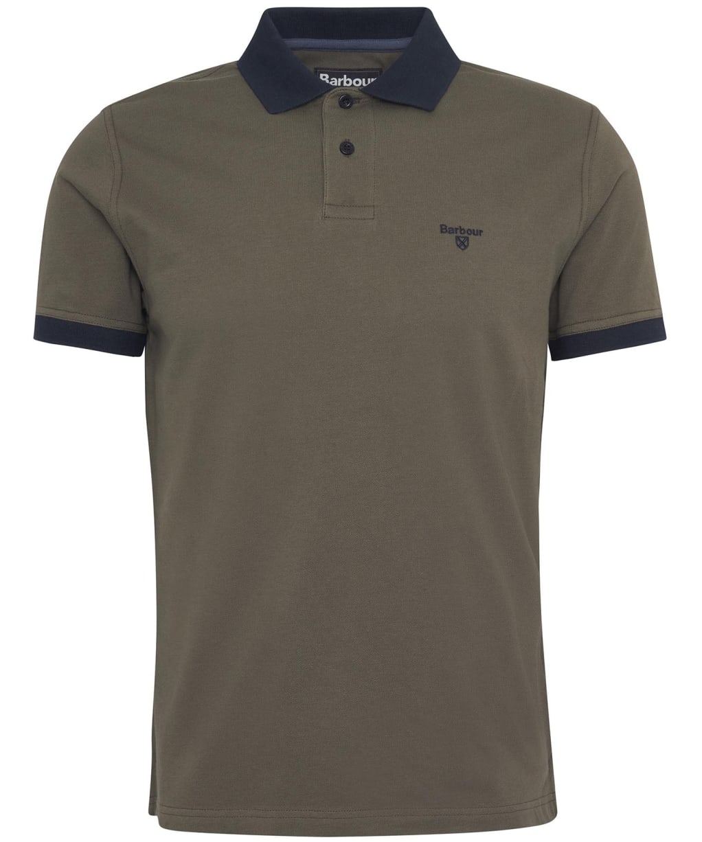 Men's Barbour Lynmouth Tipped Tailored Fit Polo Shirt - Uniform Green