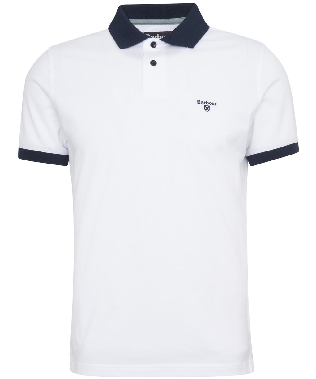 Men's Barbour Lynmouth Tipped Tailored Fit Polo Shirt - White