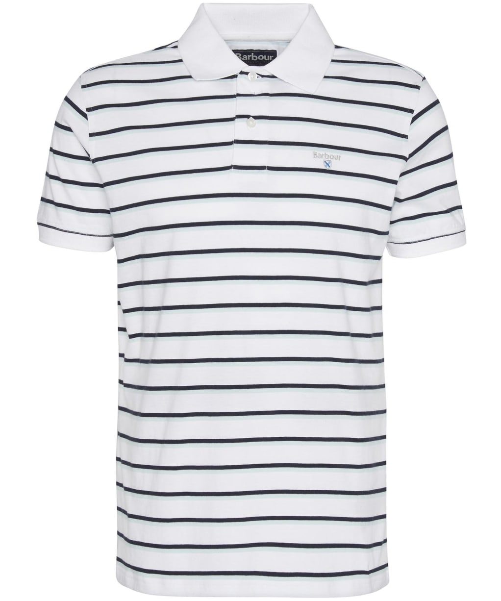 Men's Barbour Ashill Striped Tailored Fit Polo Shirt - White