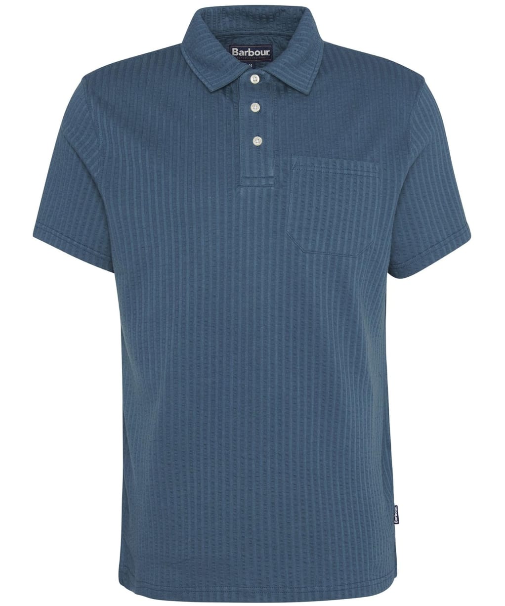 Men's Barbour Dymchurch Seersucker Polo Shirt - Dusk Blue