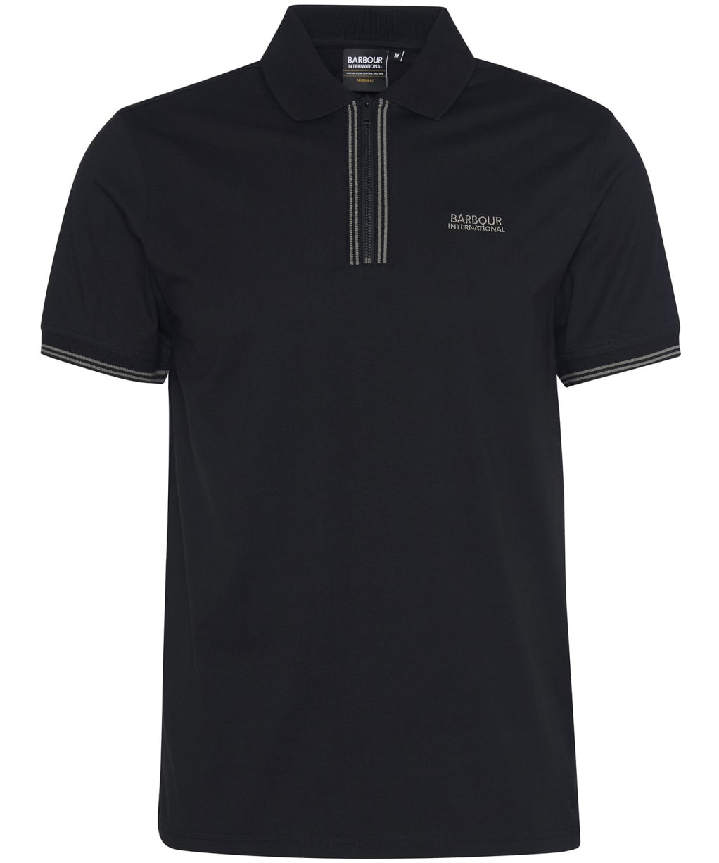 Men's Barbour International Ollie Twin Tipped Placket Polo - Black