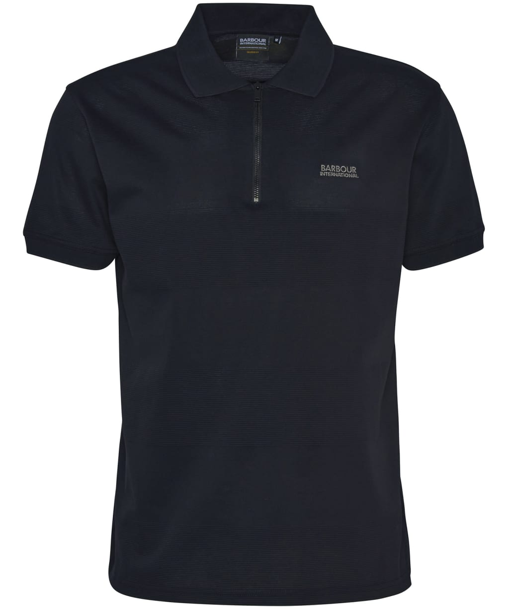 Men's Barbour International Chapter Jacquard Texture Polo - Black