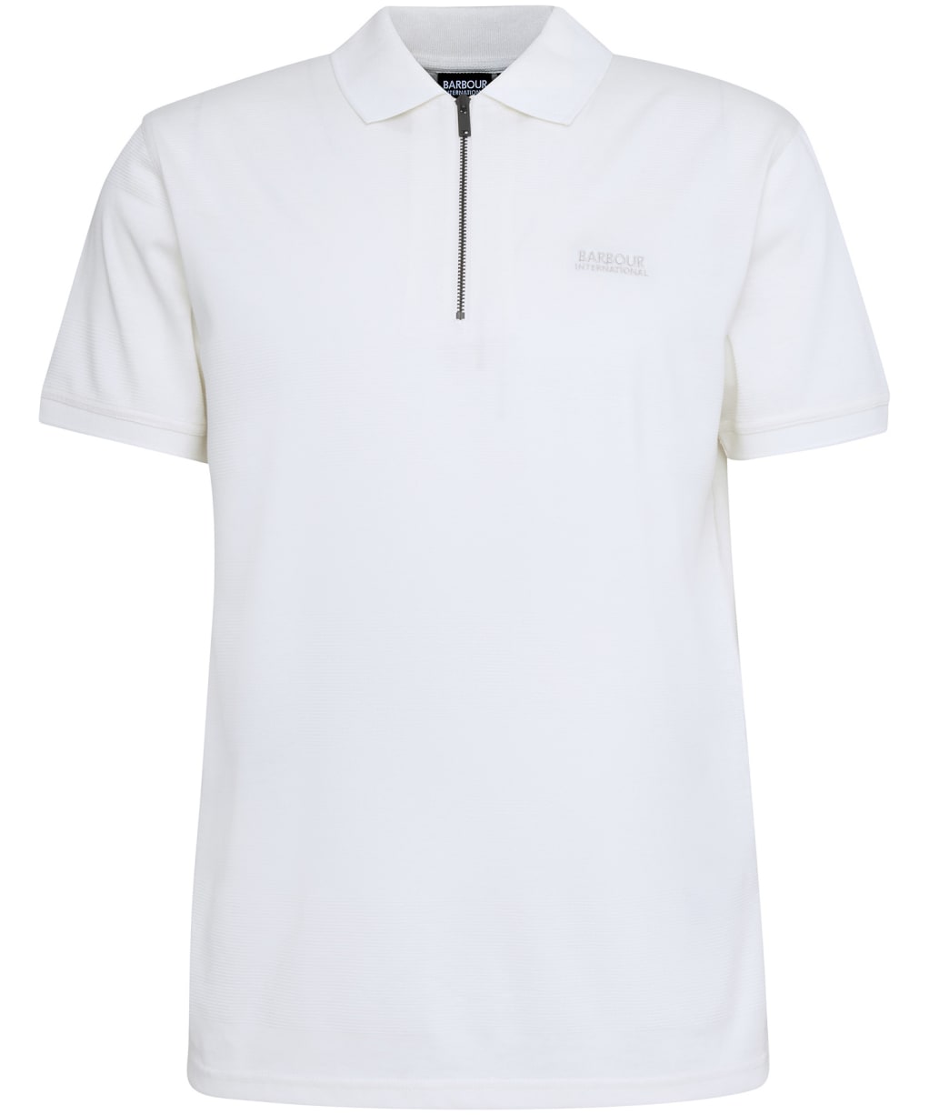 Men's Barbour International Chapter Jacquard Texture Polo - Whisper White