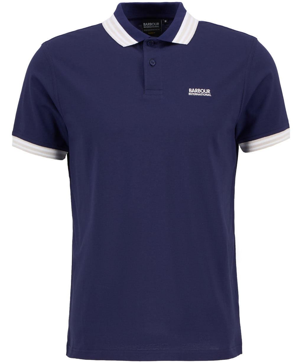 Men's Barbour International Caleb Multi Tipped Polo Shirt - Midnight Blue