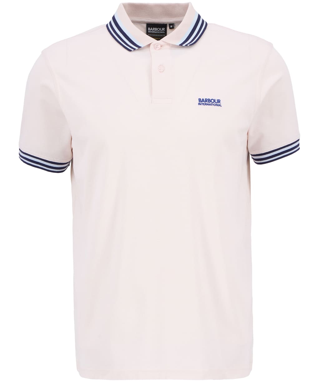 Men's Barbour International Caleb Multi Tipped Polo Shirt - Quartz Pink