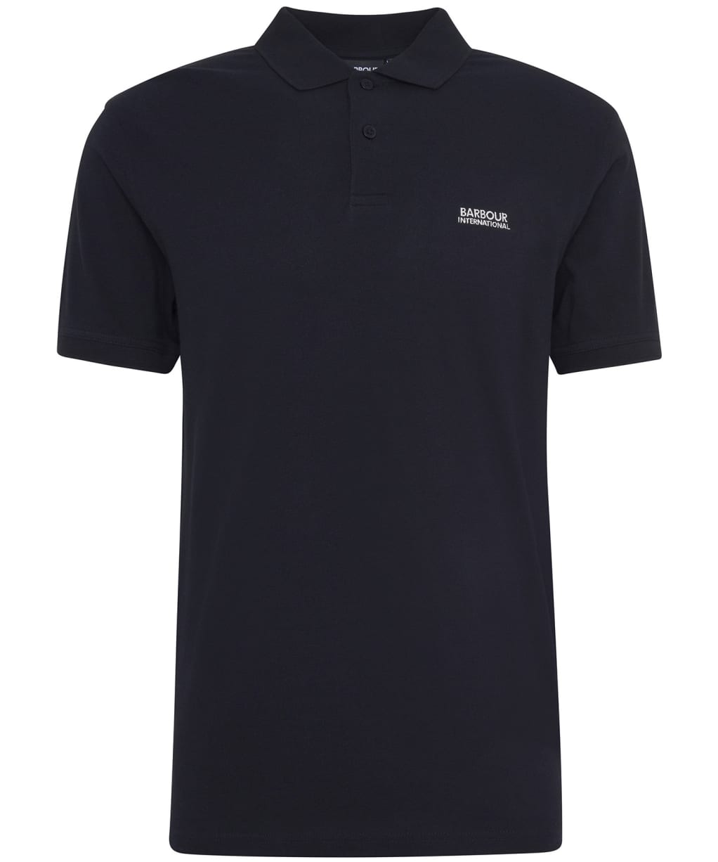 Men's Barbour International Lightweight Pique Essential Polo Shirt - Black