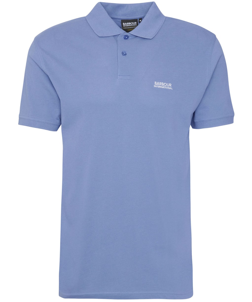 Men's Barbour International Lightweight Pique Essential Polo Shirt - Washed Blue