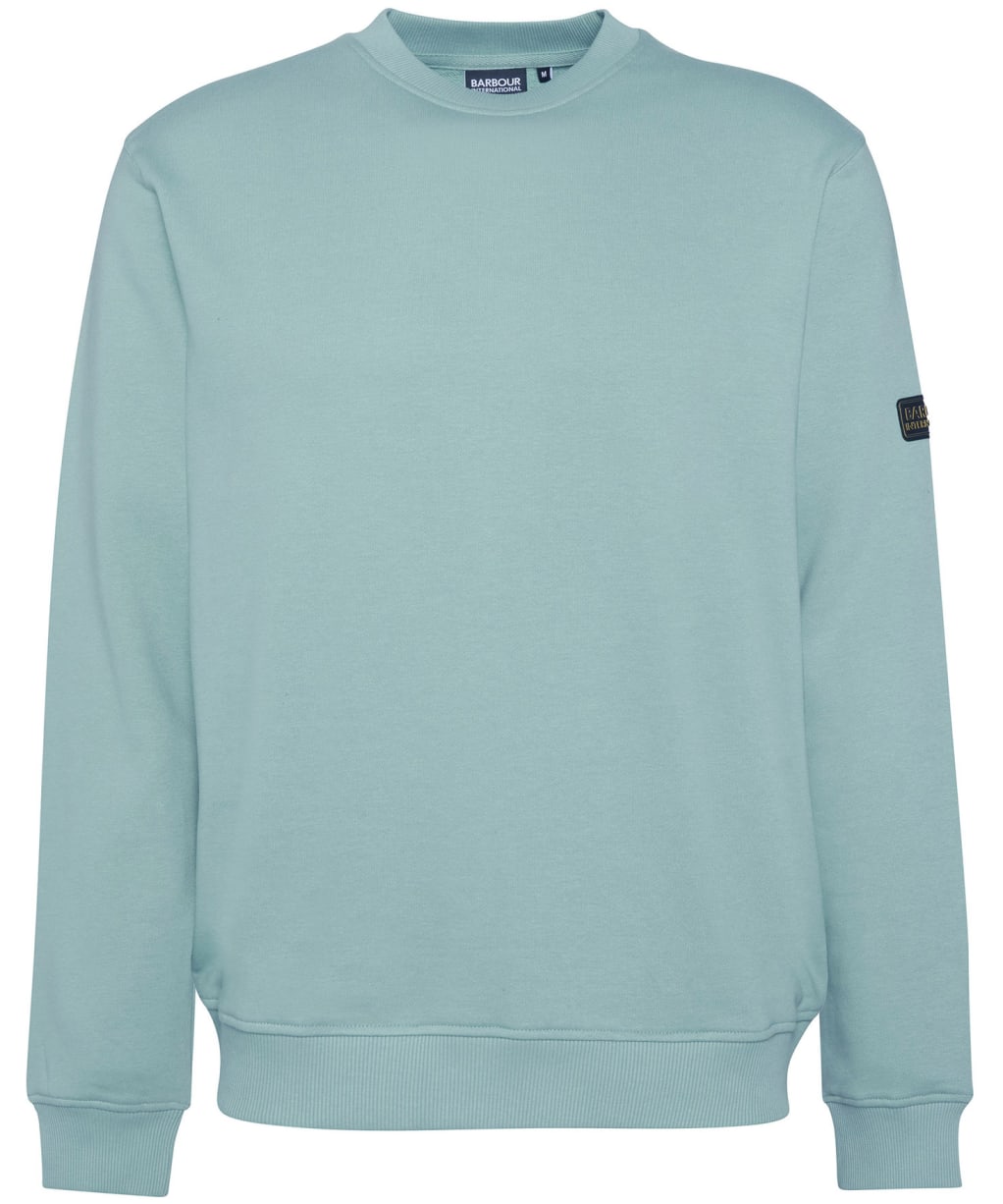 Men's Barbour International Outline Badge Crew - Granite Green