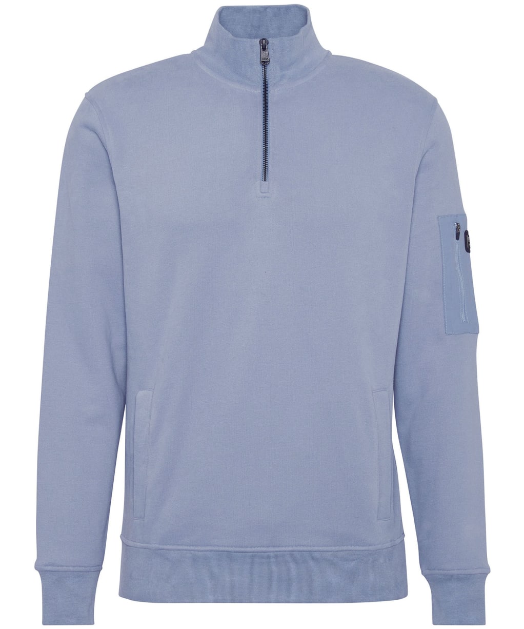 Men's Barbour International Ewan Half Zip Funnel Neck - Washed Blue