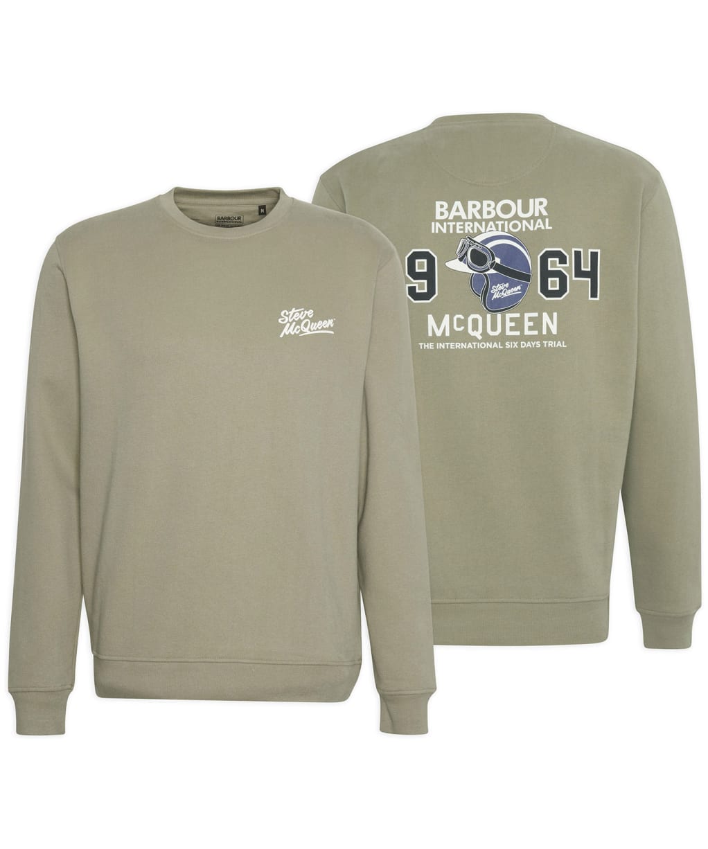 Men's Barbour International Giles Steve McQueen Graphic Sweatshirt - Bleached Olive