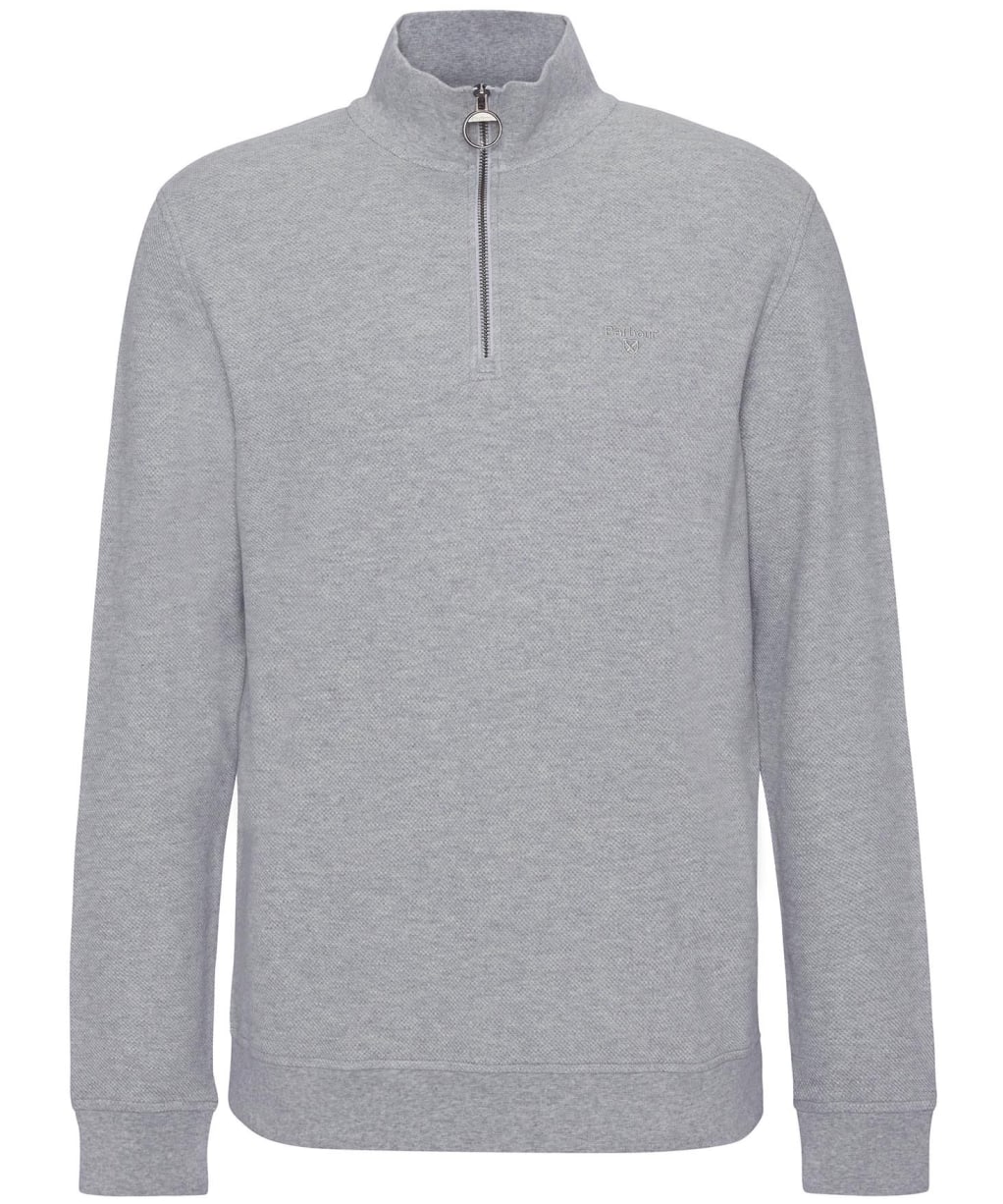 Men's Barbour Pique Interlock Half Zip Sweatshirt - Grey Marl