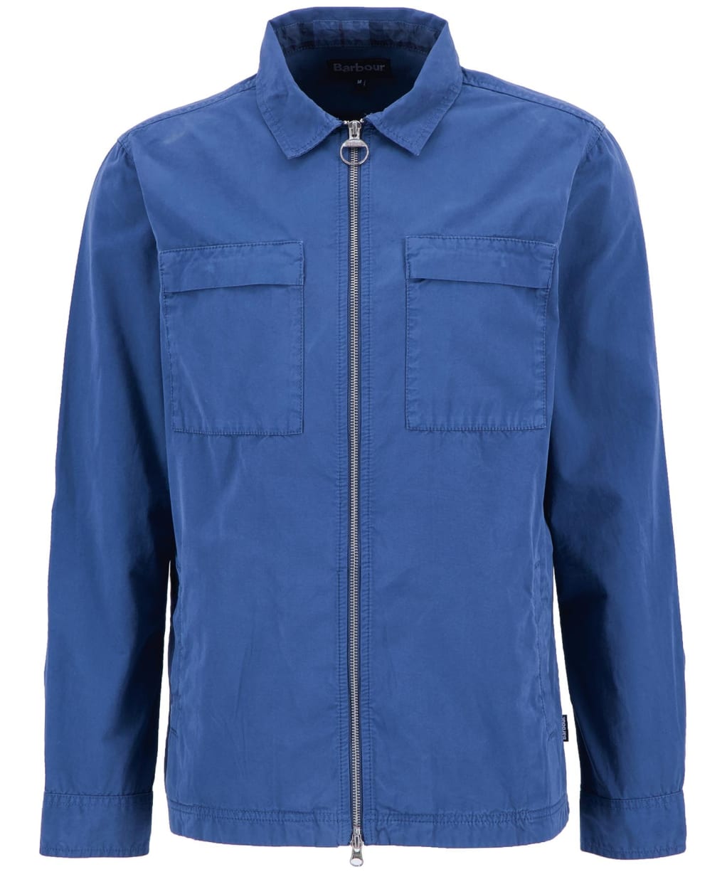 Men's Barbour Glendale Zip Through Cotton Overshirt - Oceana