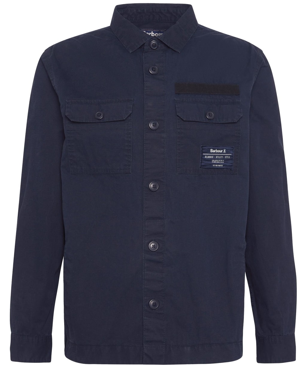 Men's Barbour Bidlam Cotton Overshirt - Navy