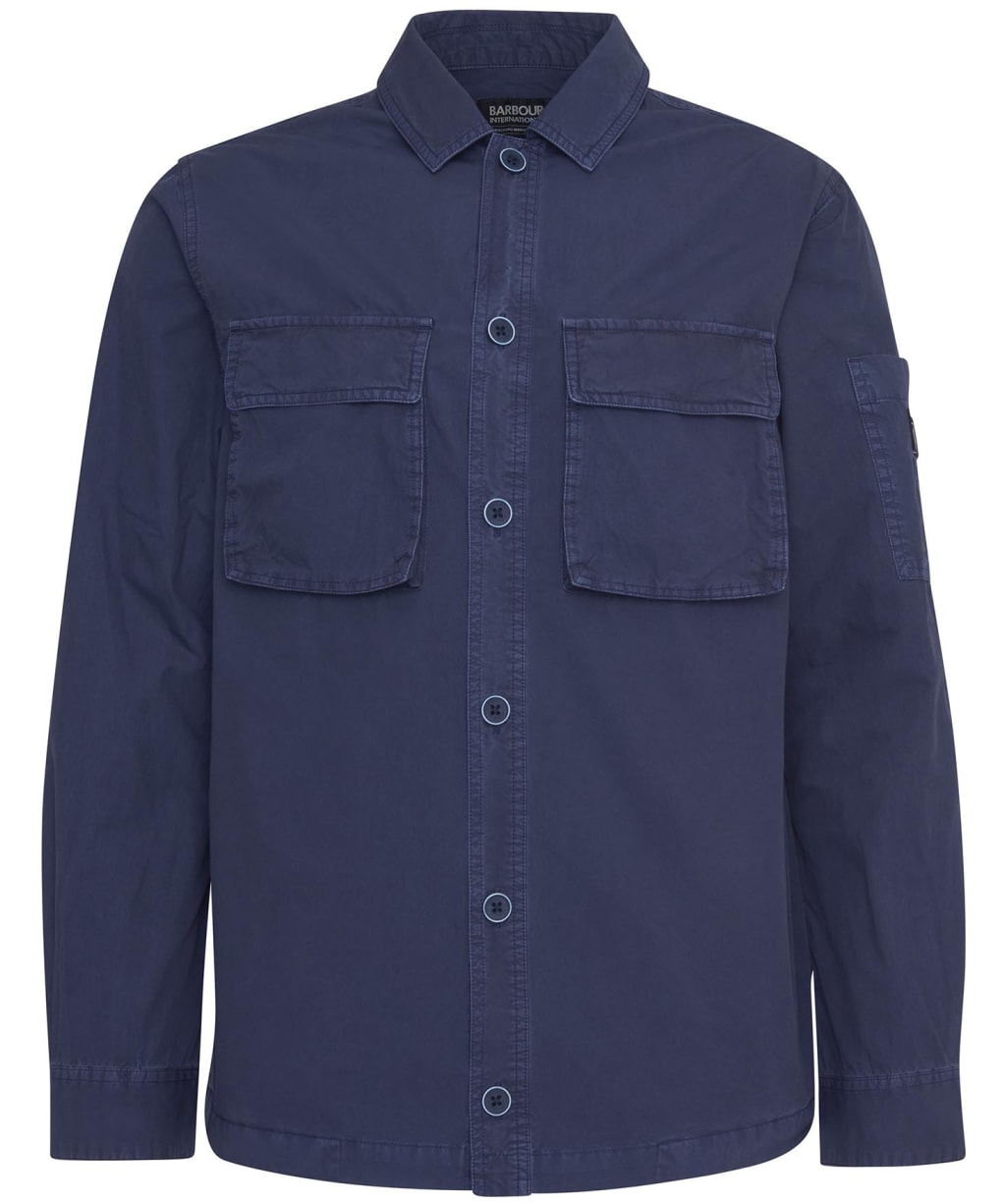 Men's Barbour International Kenneth Garment Dye Overshirt - Navy