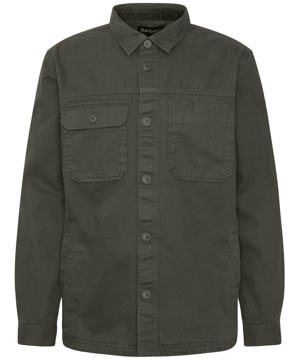 Men's Barbour Lingfield Canvas Overshirt - Fern