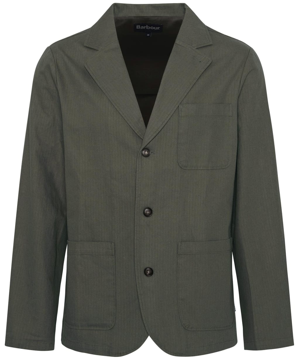 Men's Barbour Bayview Herringbone Overshirt - Uniform Green