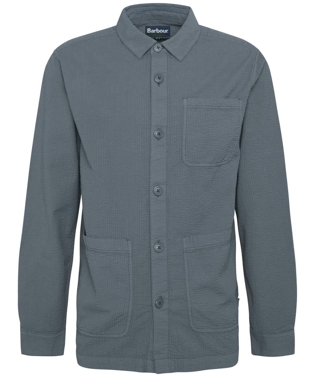 Men's Barbour Callercove Seersucker Overshirt - Vintage Teal