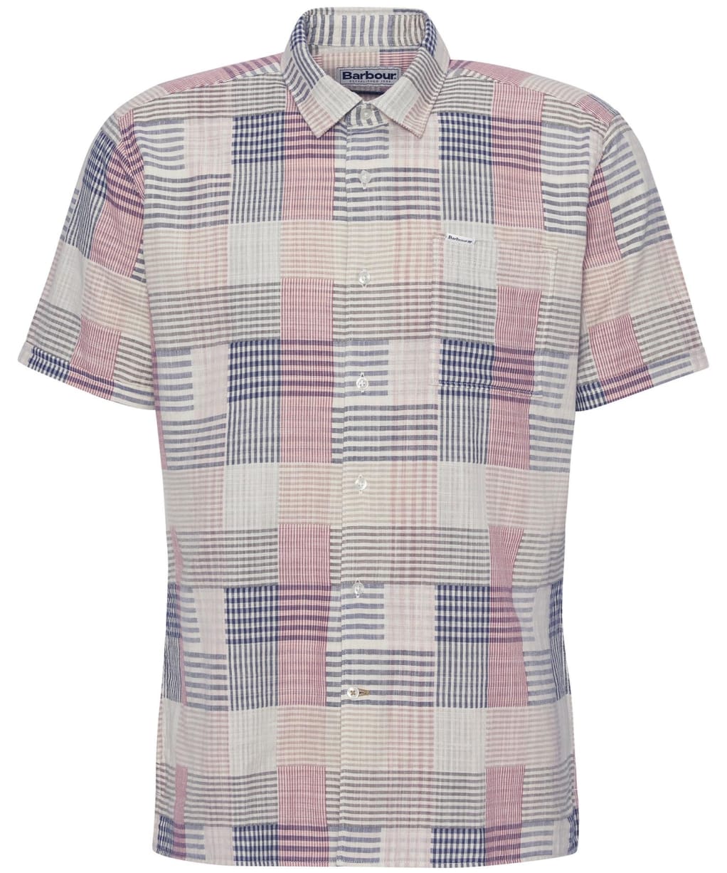 Men's Barbour Oakshore Short Sleeve Summer Cotton Shirt - Washed Stone