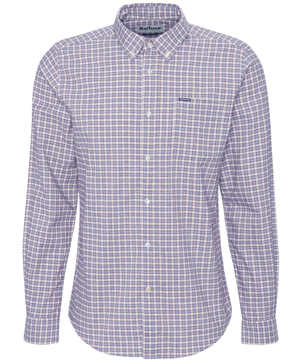 Men's Barbour Banner Long Sleeve Tailored Fit Cotton Shirt - Red