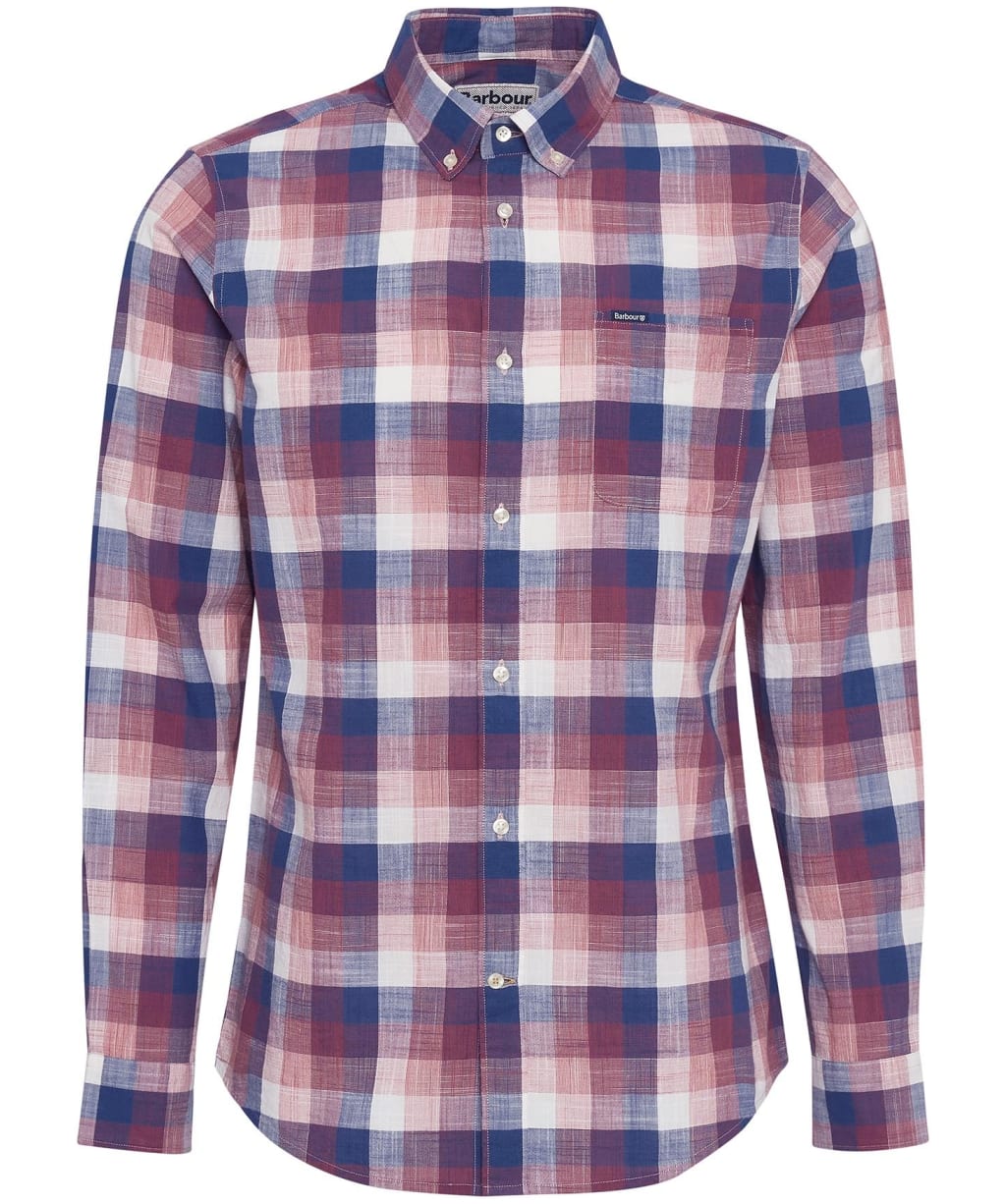 Men's Barbour Hillroad Long Sleeve Tailored Fit Cotton Shirt - Red Spice