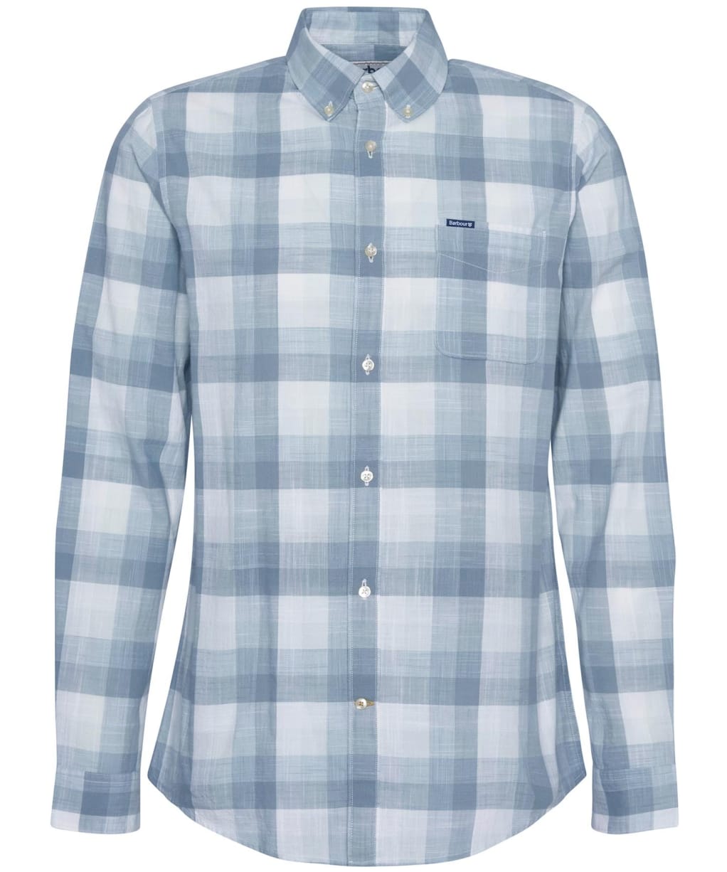 Men's Barbour Hillroad Long Sleeve Tailored Fit Cotton Shirt - Vintage Teal