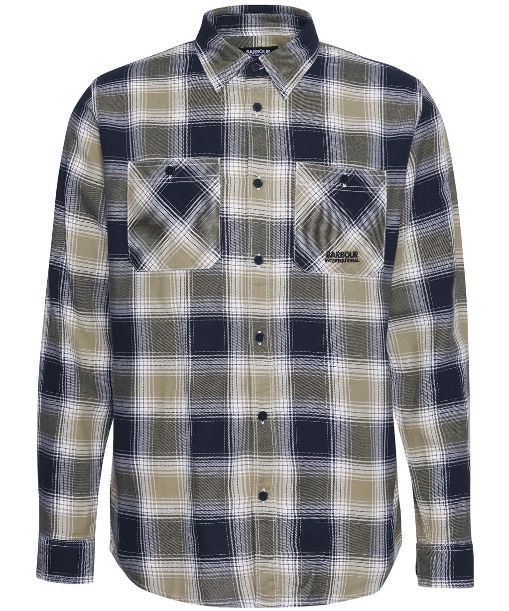 Men's Barbour International Buffalo Ombre Shirt - Bleached Olive