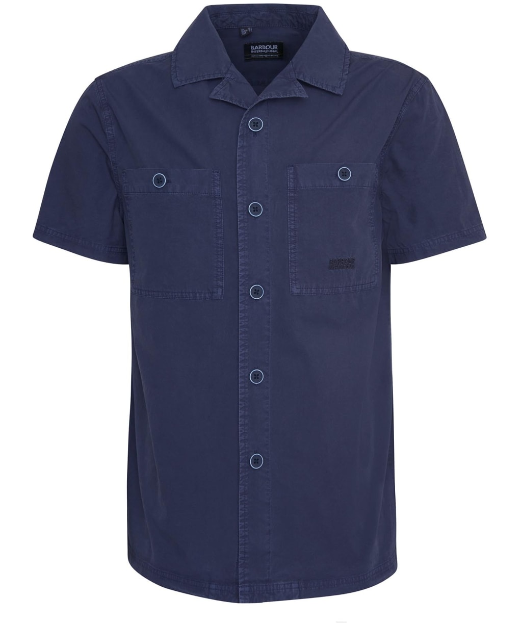 Men's Barbour International Kenneth Garment Dye Short Sleeve Shirt - Navy