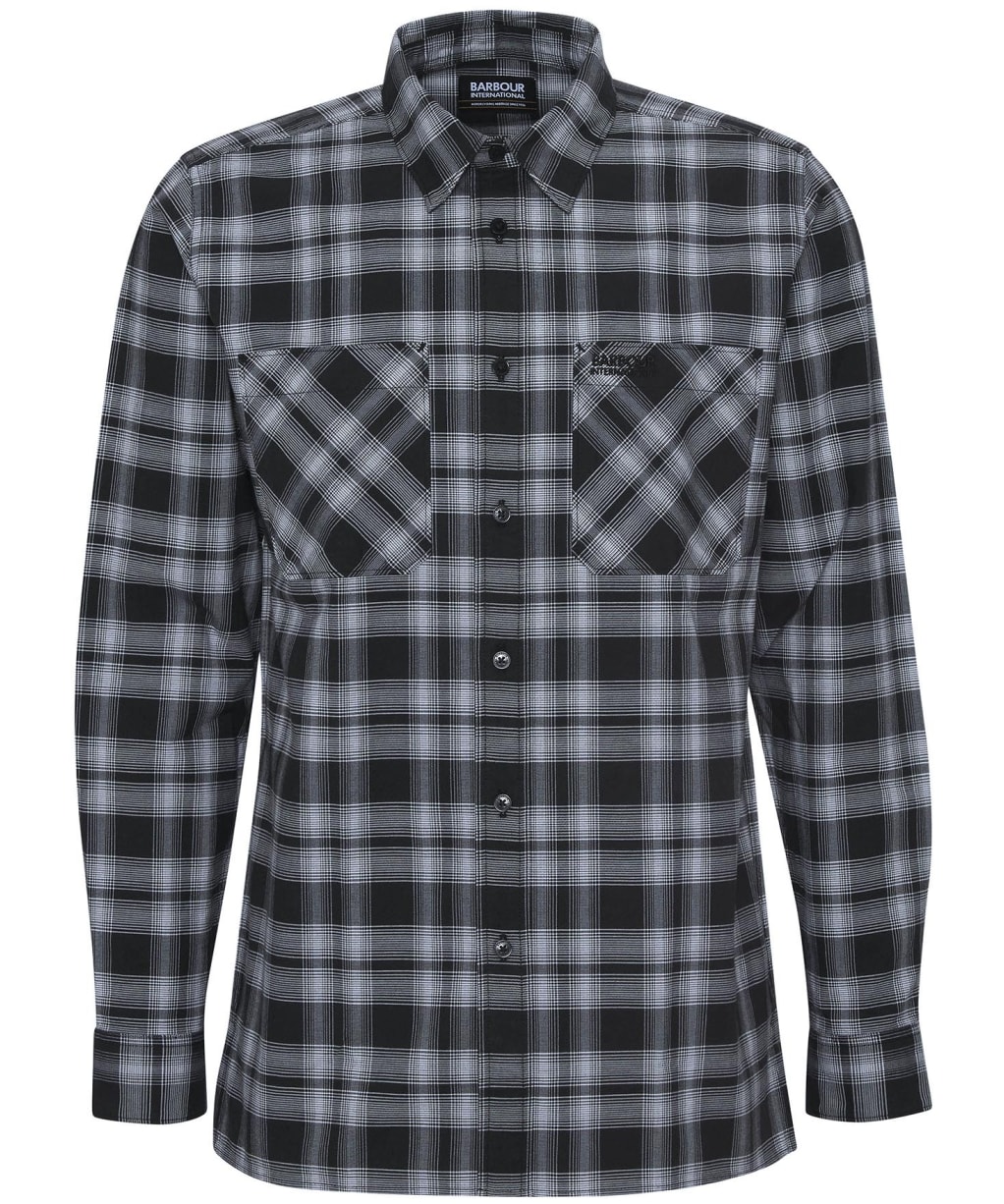 Men's Barbour International Dexter Check Oxford Shirt - Black