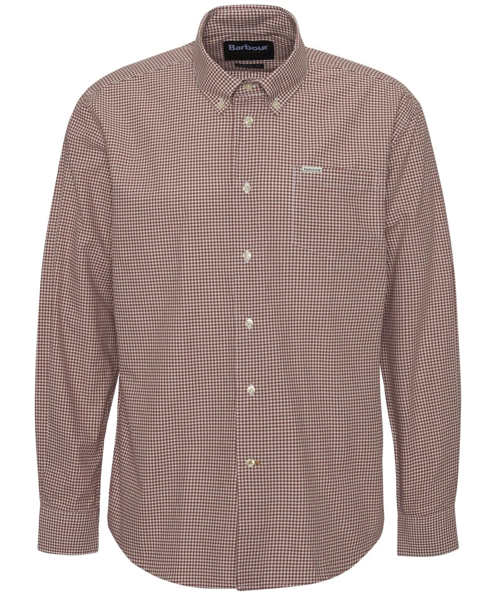 Men's Barbour Finwell Gingham Tailored Fit Shirt - Rust