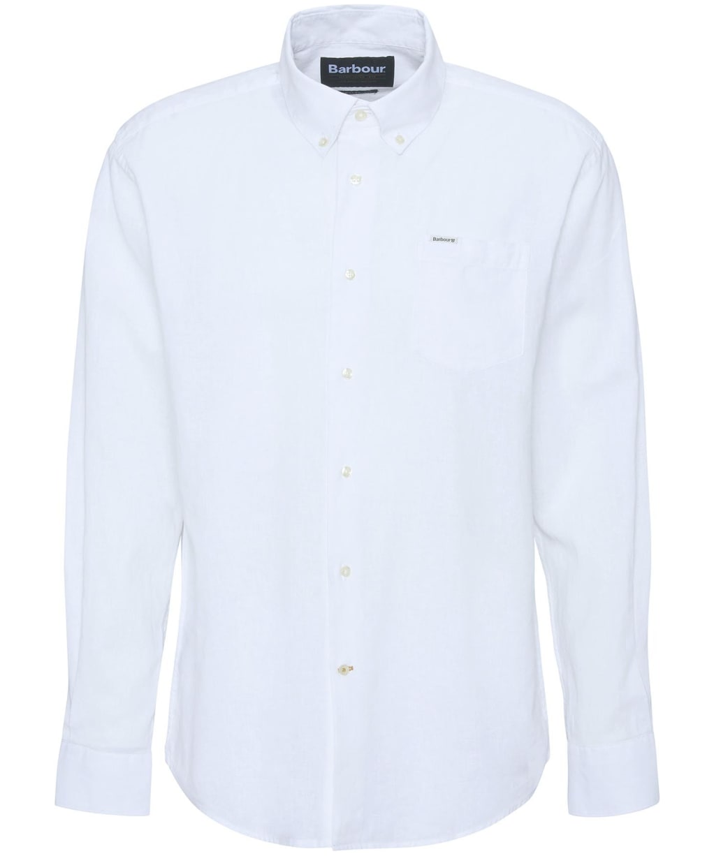 Men's Barbour Nelson Linen Blend Regular Fit Shirt - White