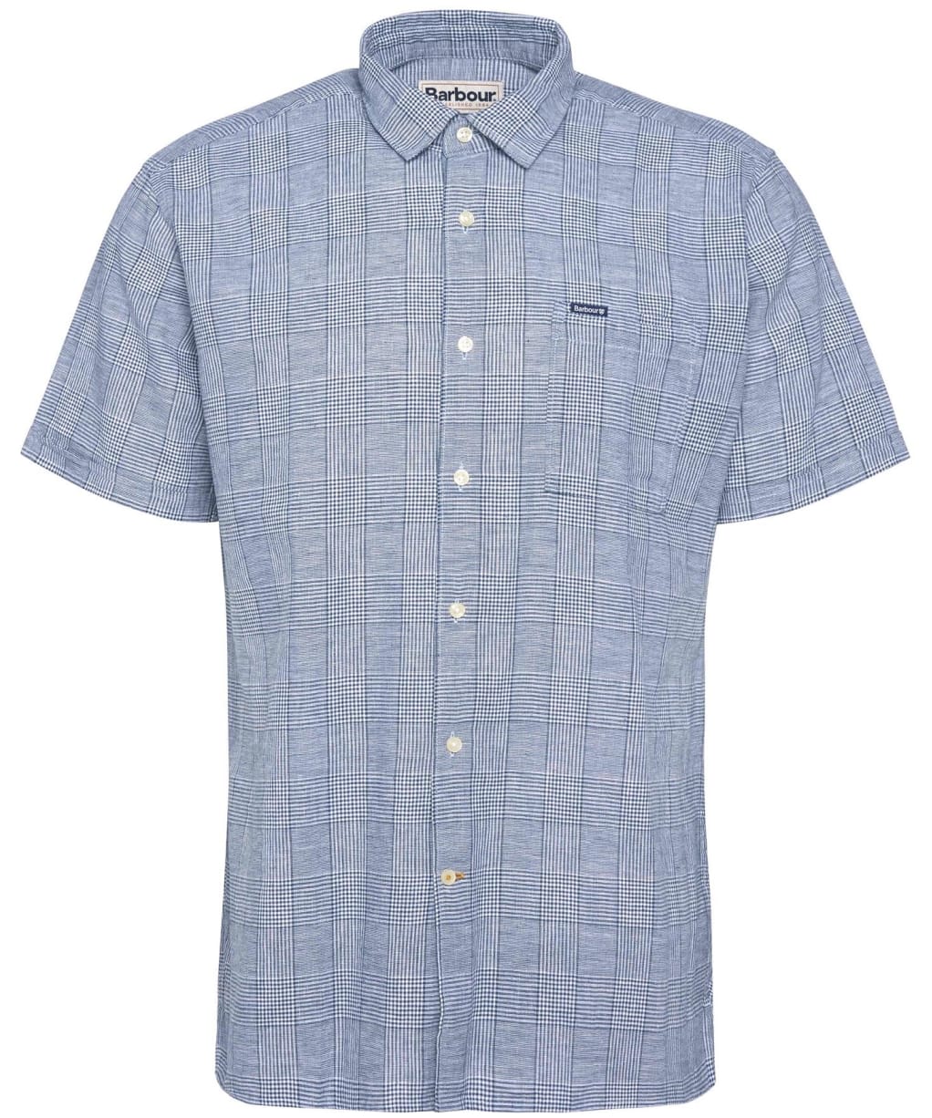 Men's Barbour Hartland Linen Blend Summer Fit Shirt - Navy