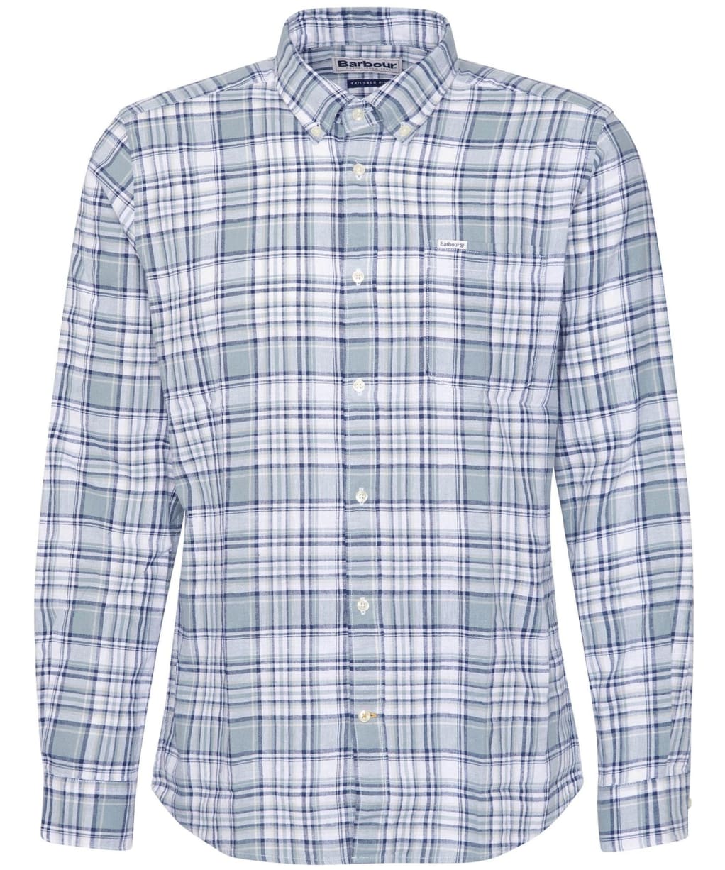 Men's Barbour Bridport Linen Blend Tailored Fit Shirt - Blue