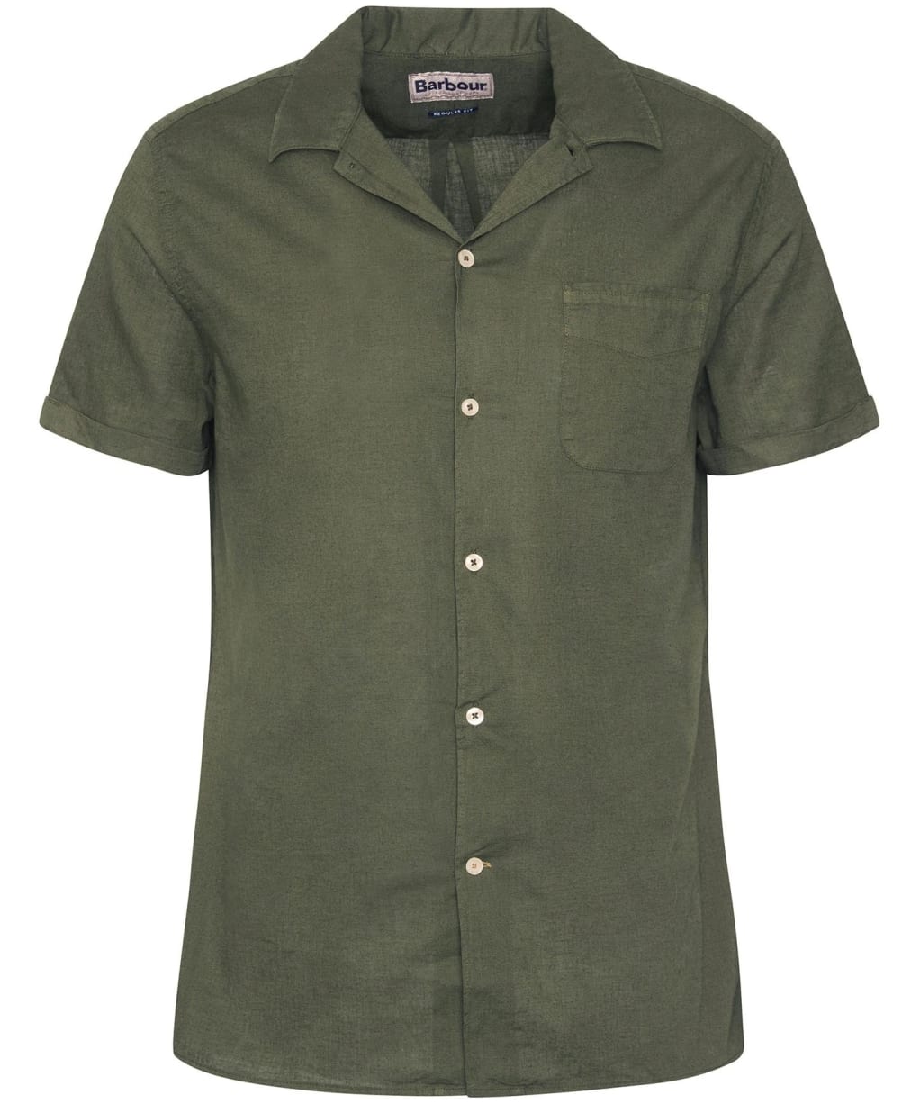 Men's Barbour Garment Dyed Nelson Short Sleeve Regular Fit Shirt - Light Sage