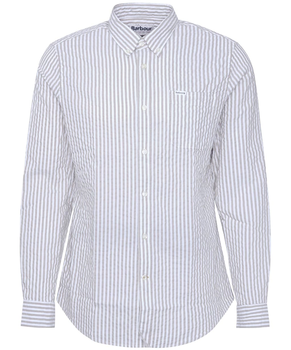 Men's Barbour Cresswell Seersucker Tailored Fit Shirt - Stone