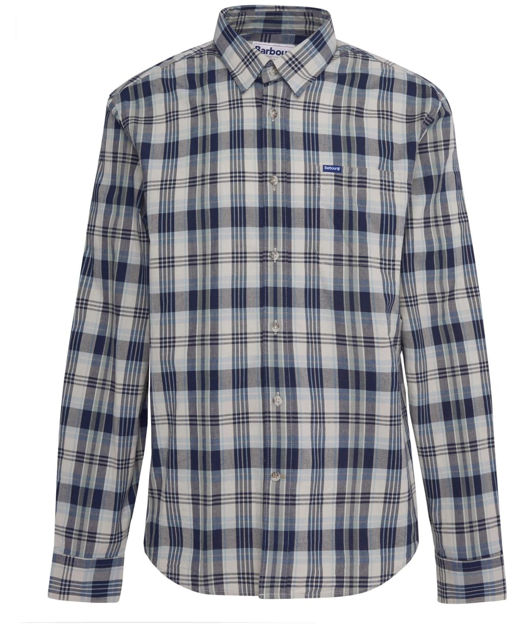 Men's Barbour Clifton Madras Relaxed Fit Shirt - Navy
