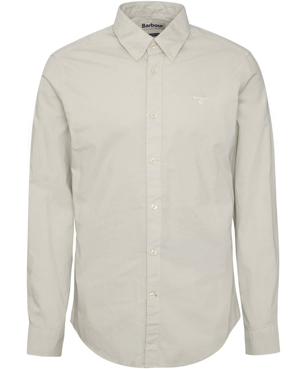 Men's Barbour Garment Dyed Poplin Tailored Fit Shirt - Oatmeal