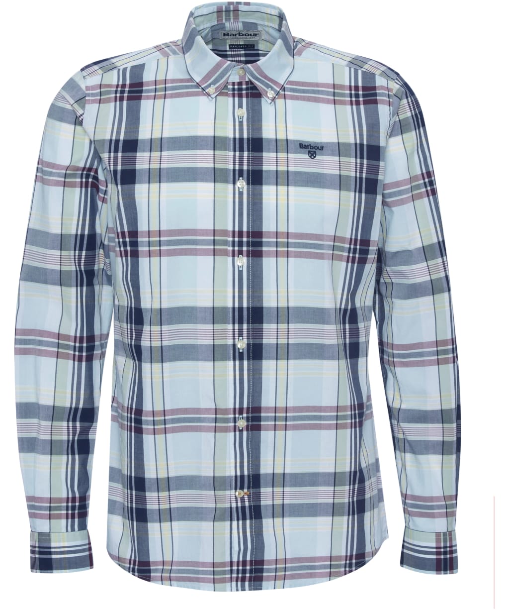 Men's Barbour Gabe Checked Tailored Fit Shirt - Sky