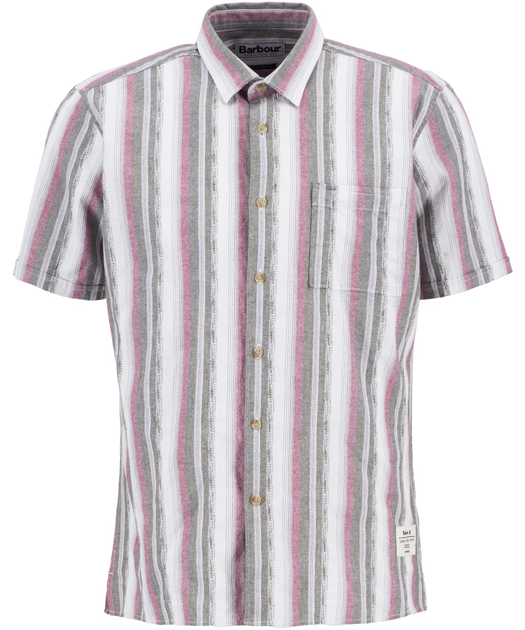 Men's Barbour Lipton Striped Short Sleeve Relaxed Fit Shirt - Whisper White