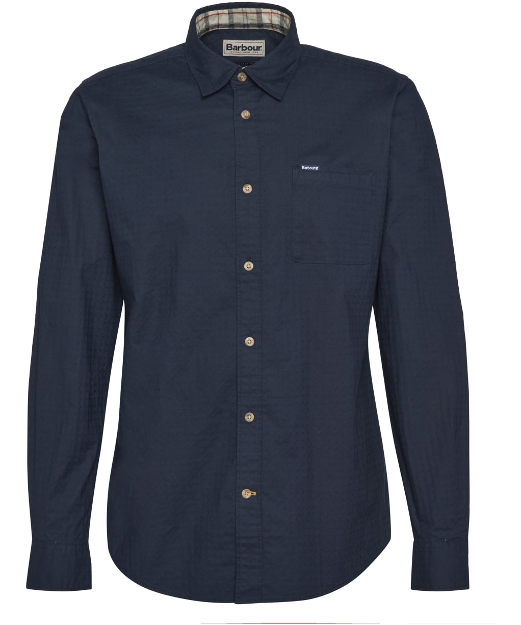 Men's Barbour Irvine Textured Tailored Shirt - Navy