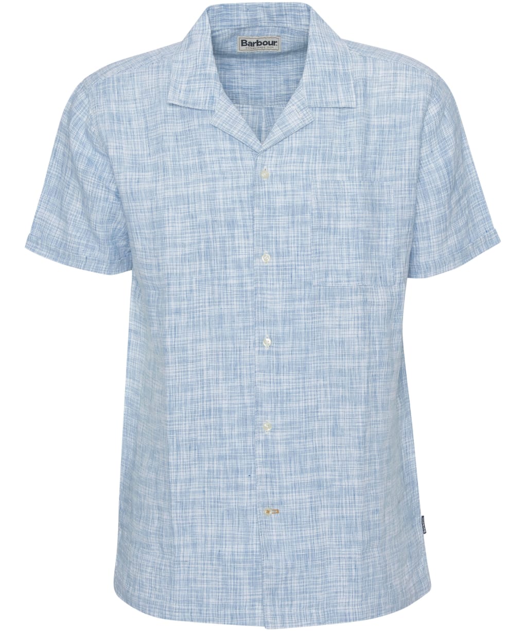Men's Barbour Deveron Slub Short Sleeve Regular Fit Shirt - Lead