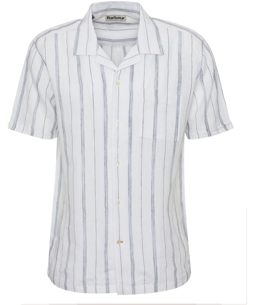Men's Barbour Garnock Stripe Short Sleeve Regular Fit Shirt - White