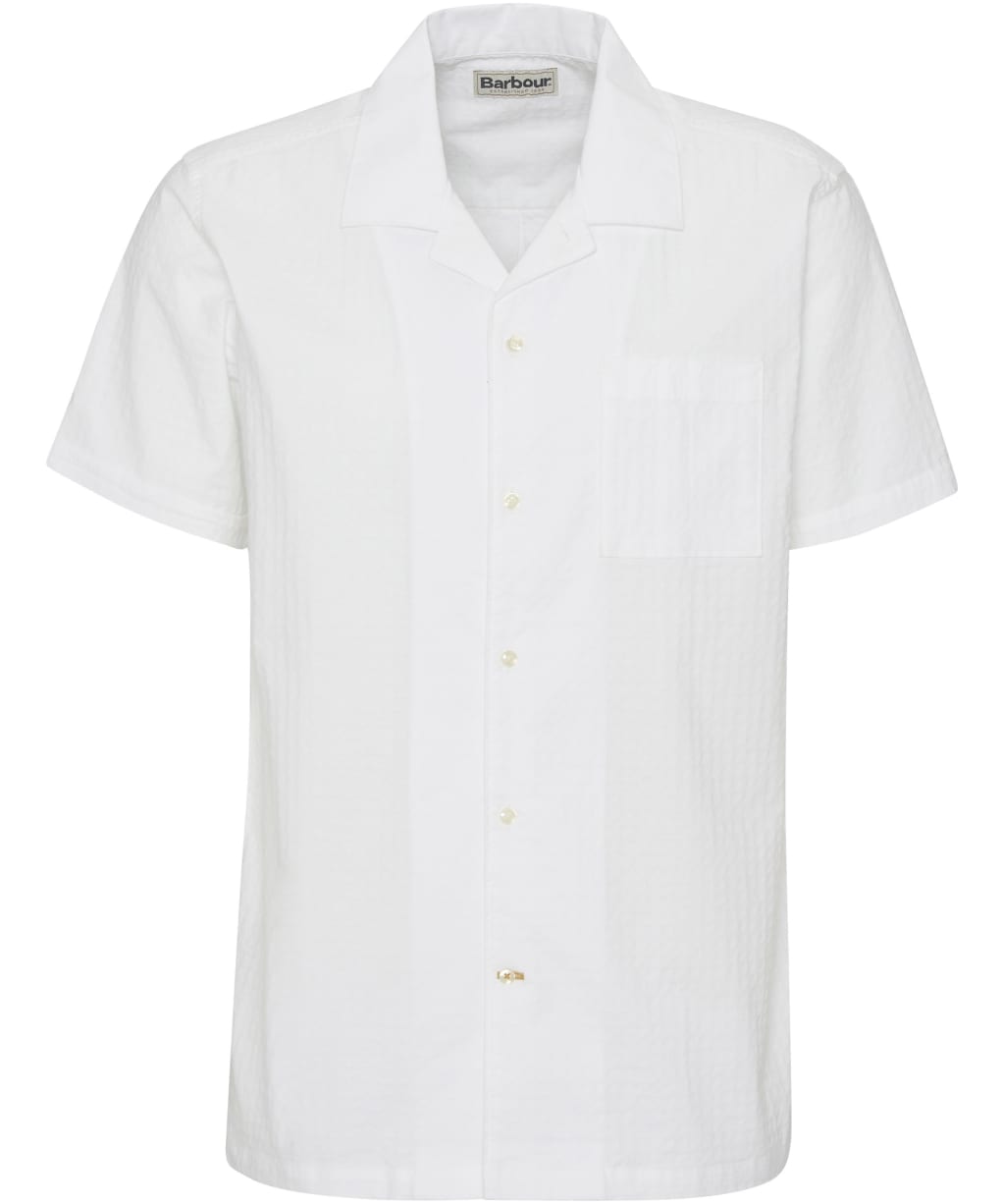 Men's Barbour Irvine Textured Short Sleeve Regular Fit Shirt - White