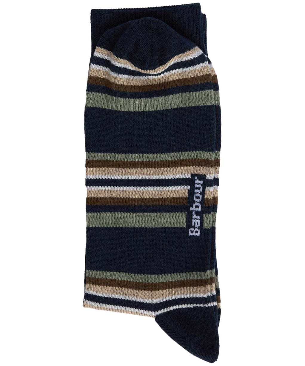 Men's Barbour Summer Stripe Socks - 2 Pack - Multi Stripe Navy