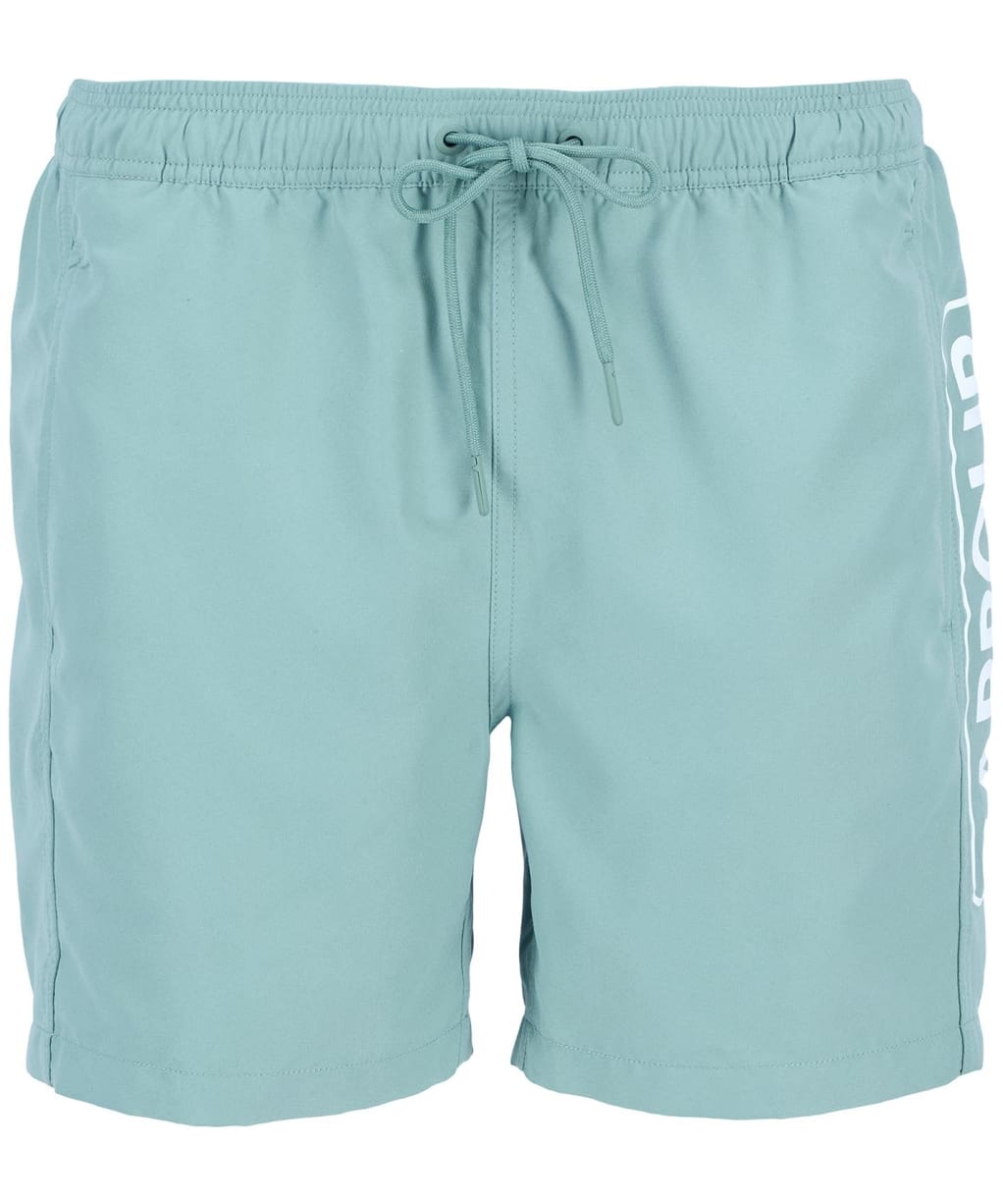 Men's Barbour International Large Logo Swim Shorts - Granite Green