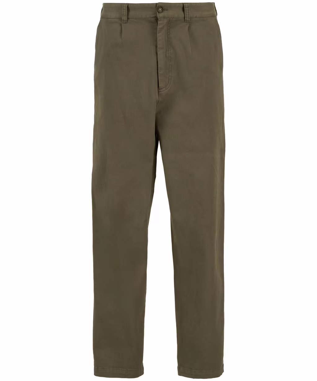 Men's Barbour Washed Stretch Twill Relaxed Fit Trouser - Light Sage