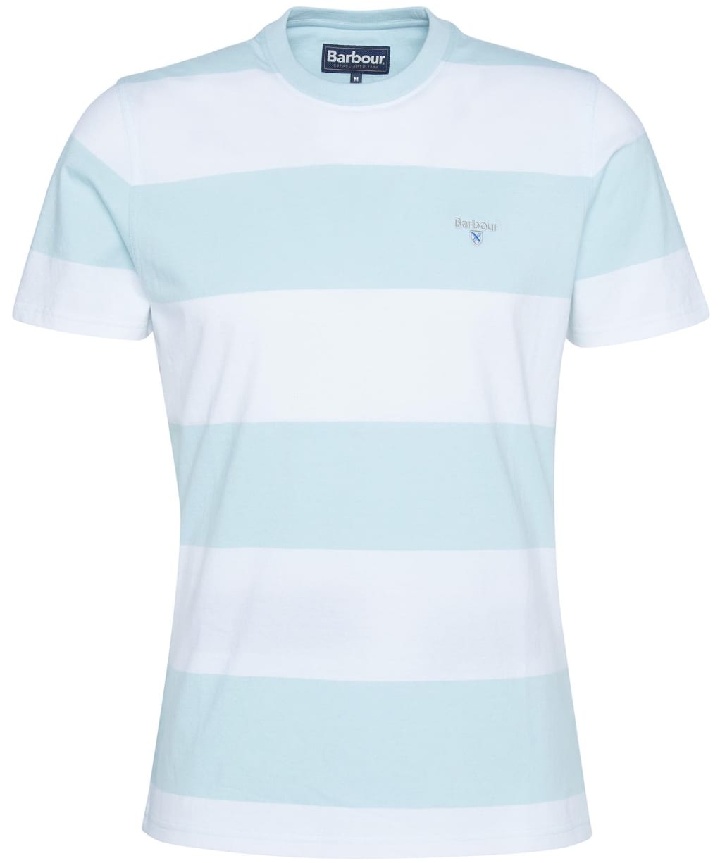 Men's Barbour Whalton Stripe Short Sleeve Cotton T-Shirt - Pale Sky